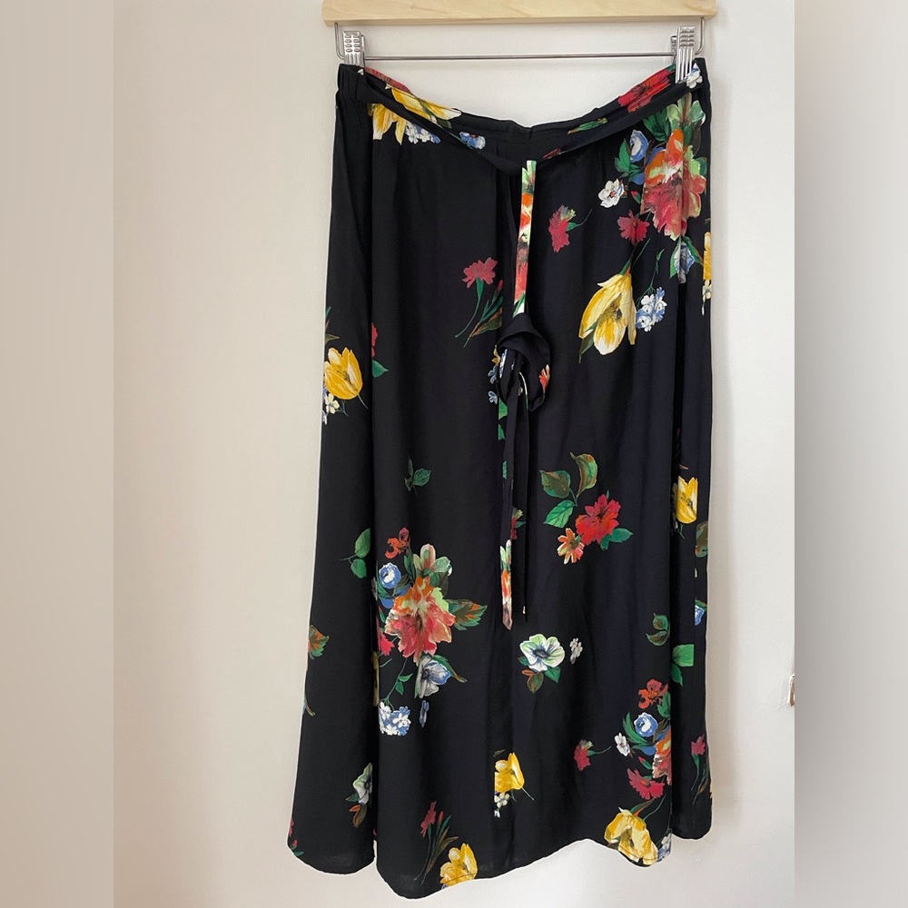 Floral Black Skirt